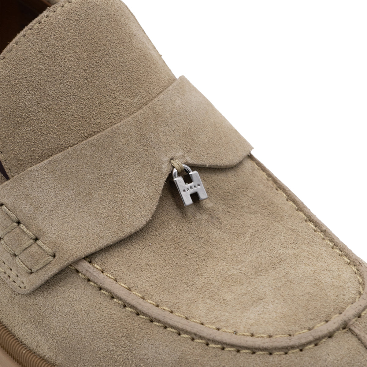 BEIGE SUEDE PLATFORM LOAFERS