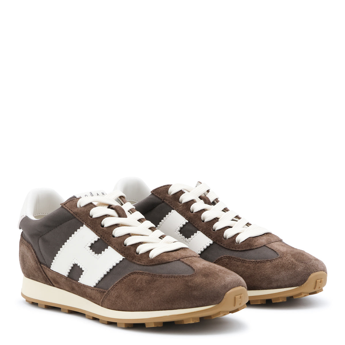 BROWN LEATHER H727 SNEAKERS