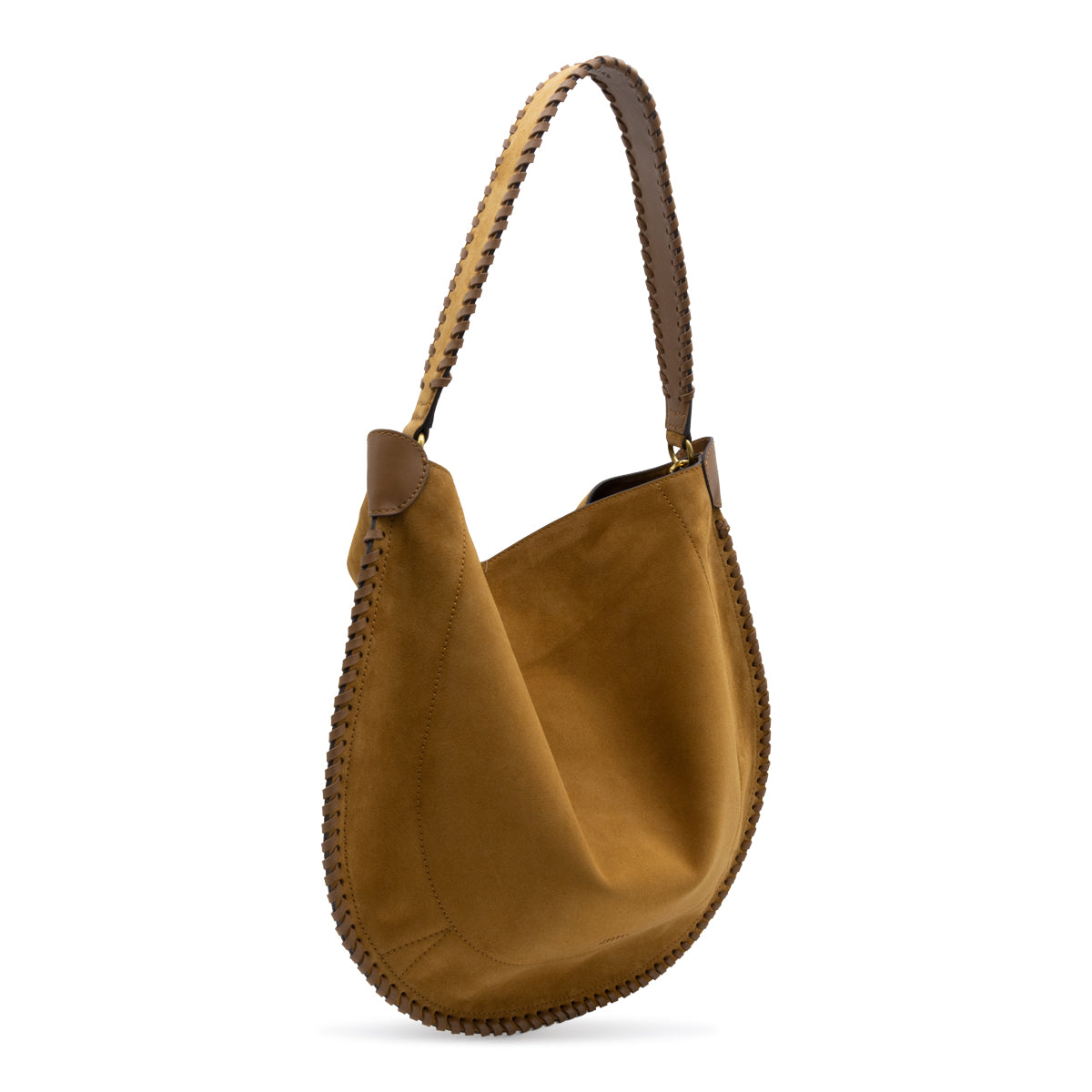 BEIGE SUEDE OSKAN SOFT SHOULDER BAG