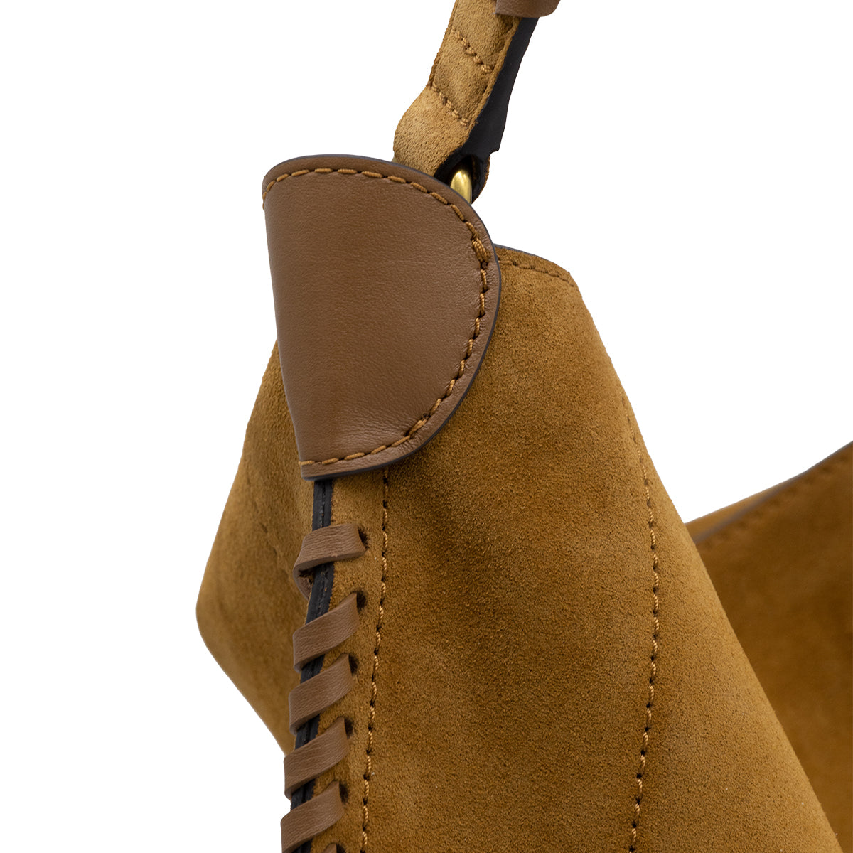 BEIGE SUEDE OSKAN SOFT SHOULDER BAG