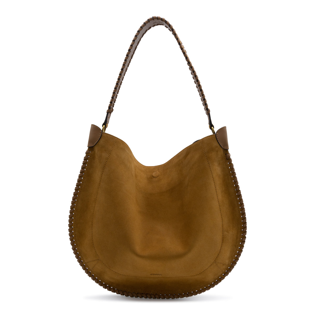 BEIGE SUEDE OSKAN SOFT SHOULDER BAG