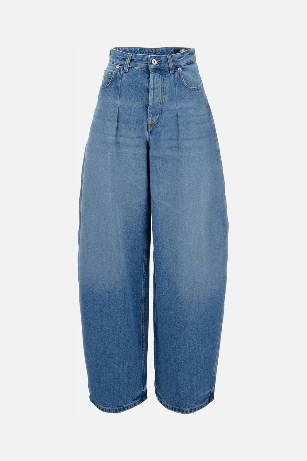 COTTON BALLOON JEANS MADE IN ITALY. FRONT BUTTON CLOSURE, 5 POCKETS, LIGHT BLUE.