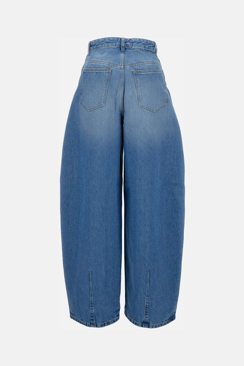 COTTON BALLOON JEANS MADE IN ITALY. FRONT BUTTON CLOSURE, 5 POCKETS, LIGHT BLUE.