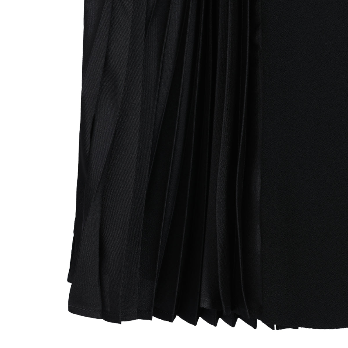 BLACK VIRGIN WOOL MID SKIRT