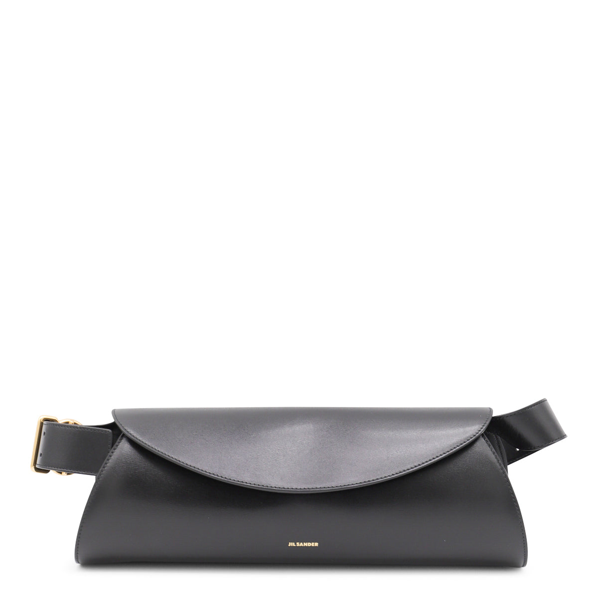 BLACK LEATHER CANNOLO GRANDE SHOULDER BAG