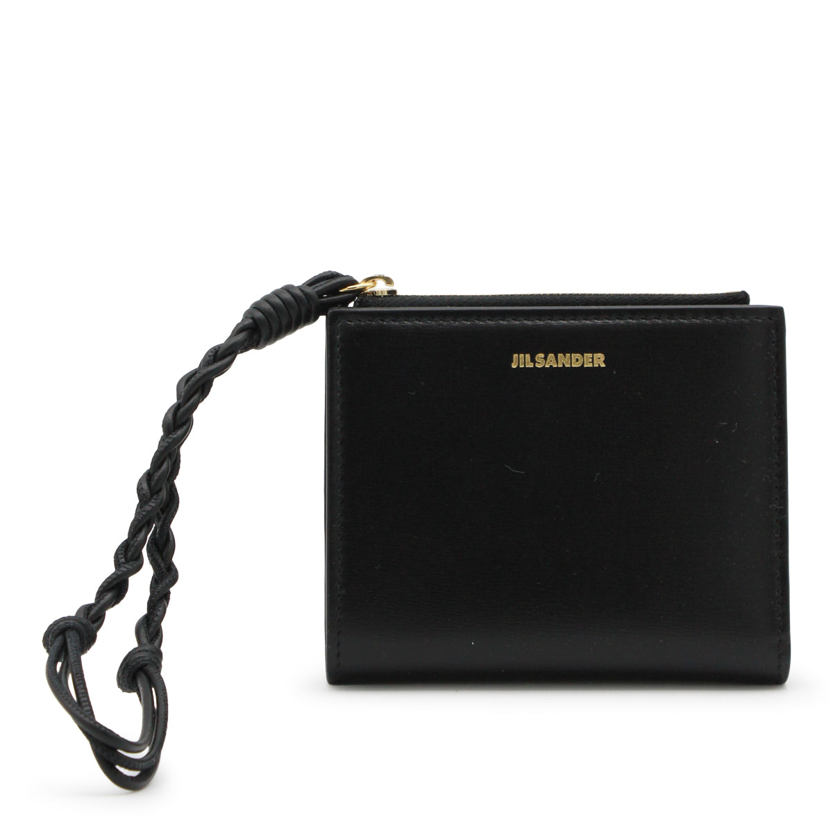 BLACK LEATHER TANGLE MINI WALLET