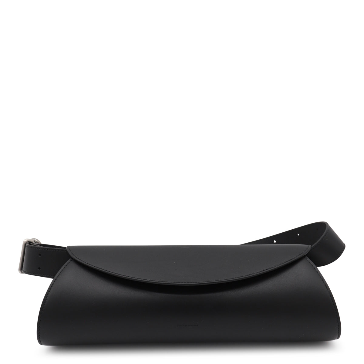 BLACK LEATHER CANNOLO GRANDE TOTE BAG