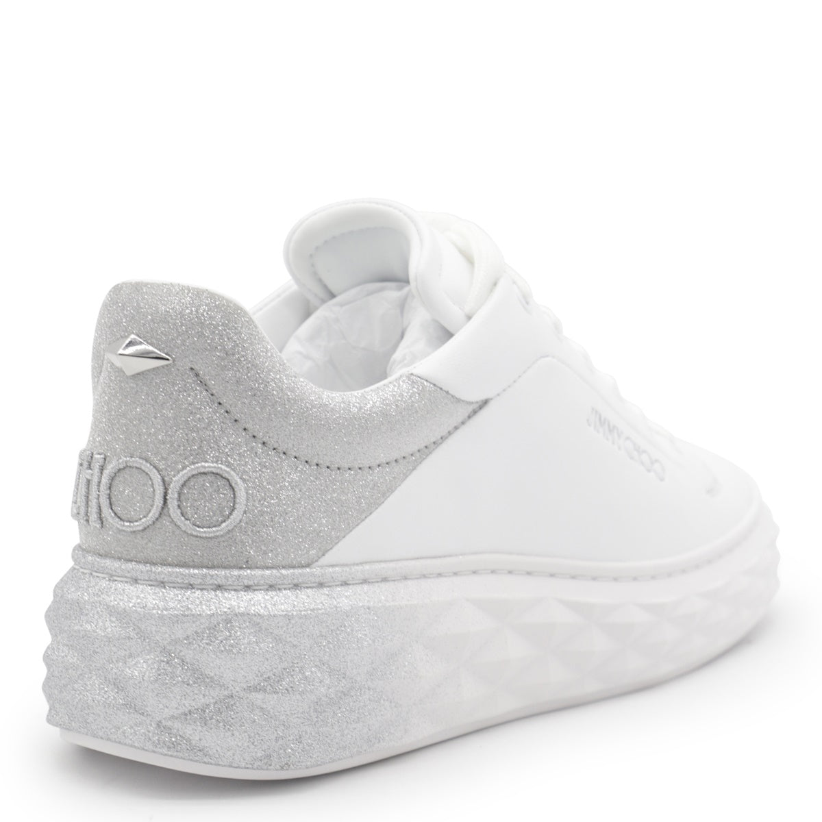 WHITE AND SILVER SNEAKERS