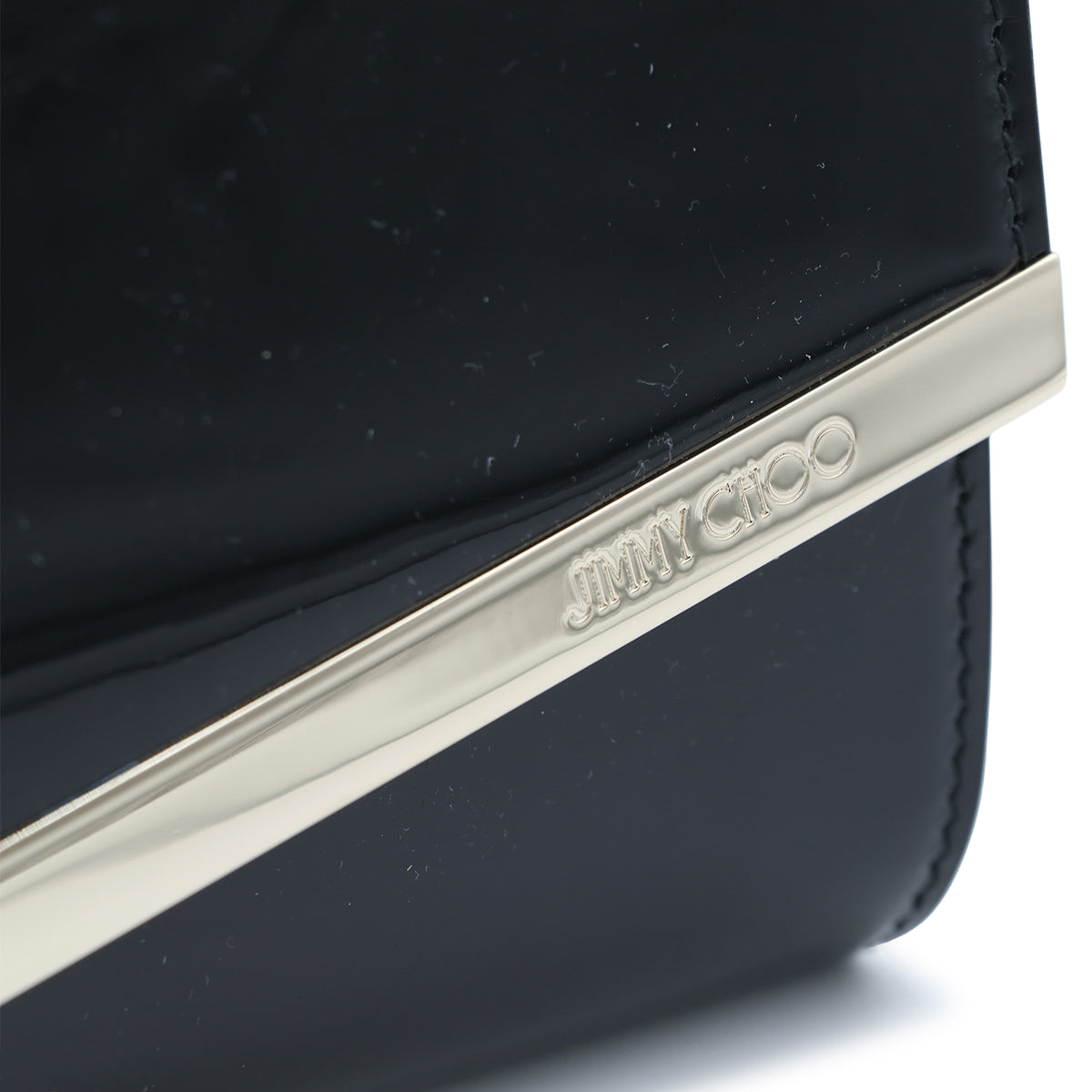 BLACK AND LIGHT GOLD LEATHER EMMIE CLUTCH