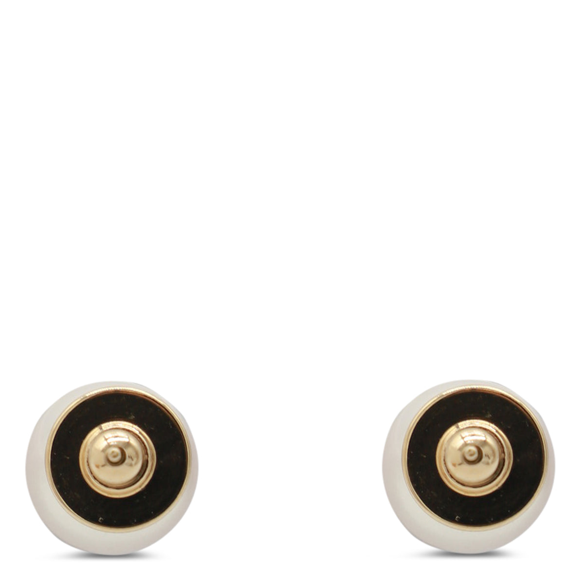GOLD AND PEARL BRASS EARRINGS