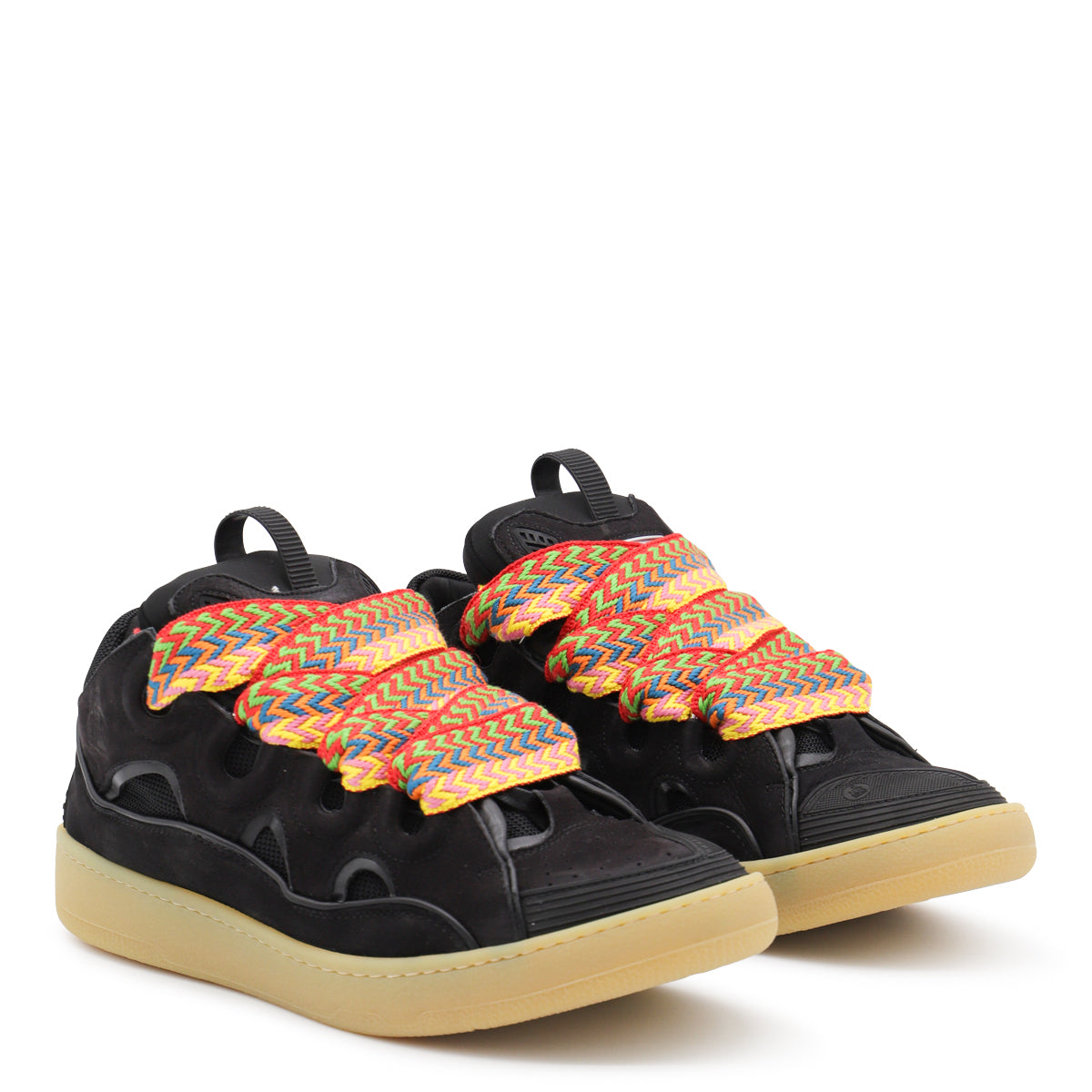 BLACK SUEDE CURB SNEAKERS