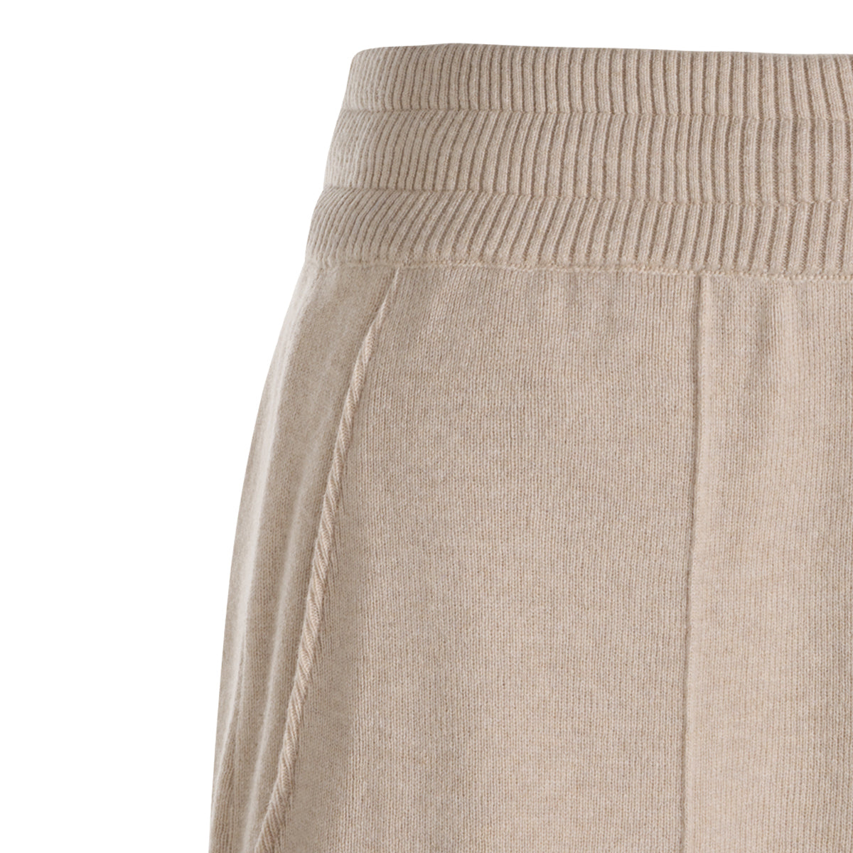 BEIGE VIRGIN WOOL AND CASHMERE BLEND PANTS