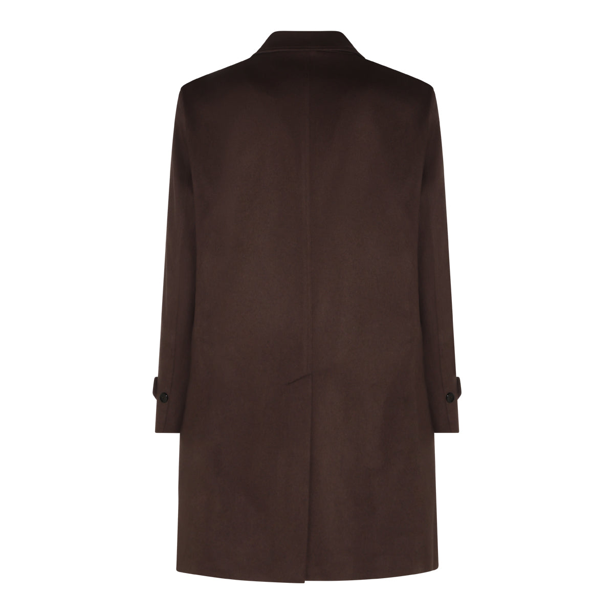 BROWN VIRGIN WOOL AND CASHMERE BLEND LONG COAT