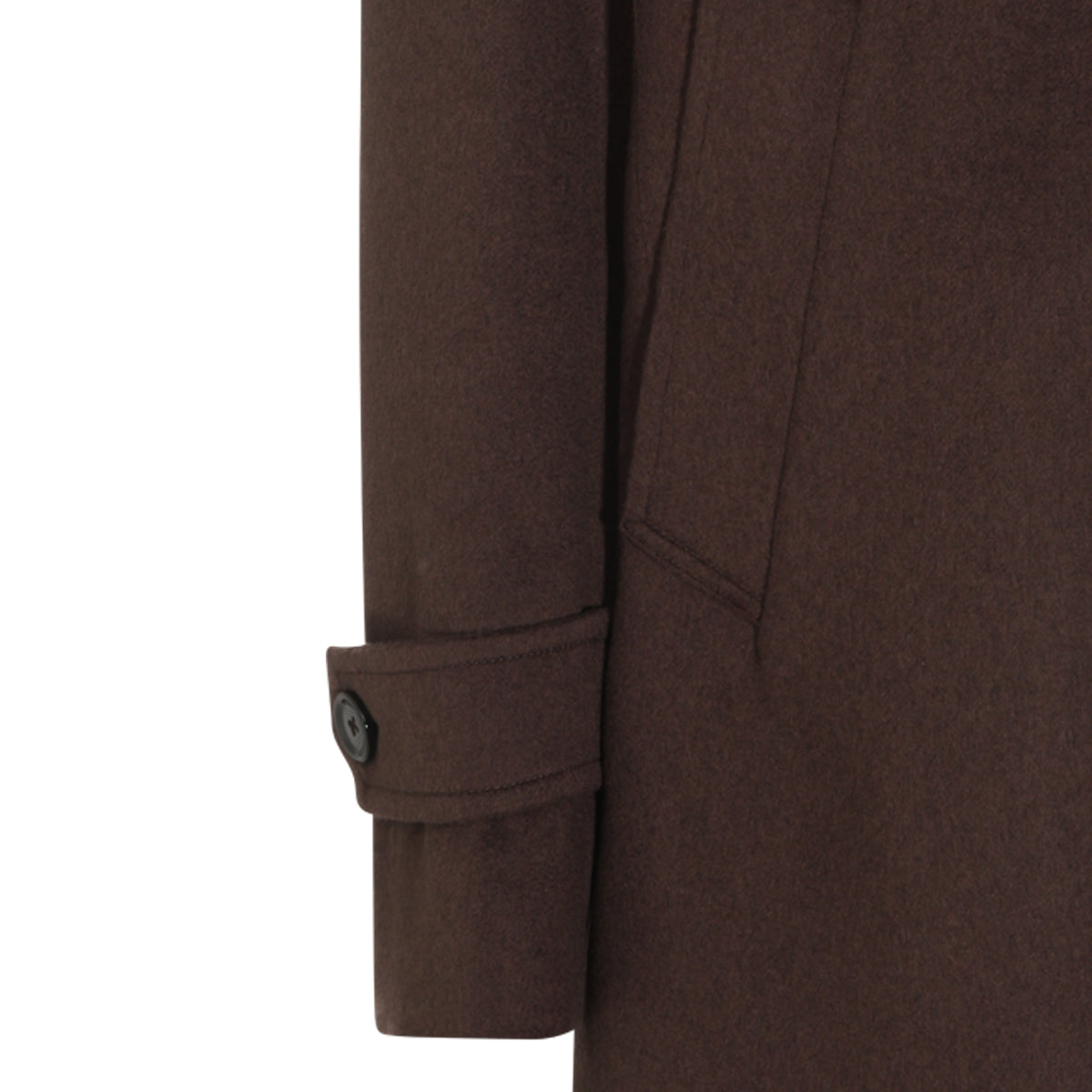 BROWN VIRGIN WOOL AND CASHMERE BLEND LONG COAT