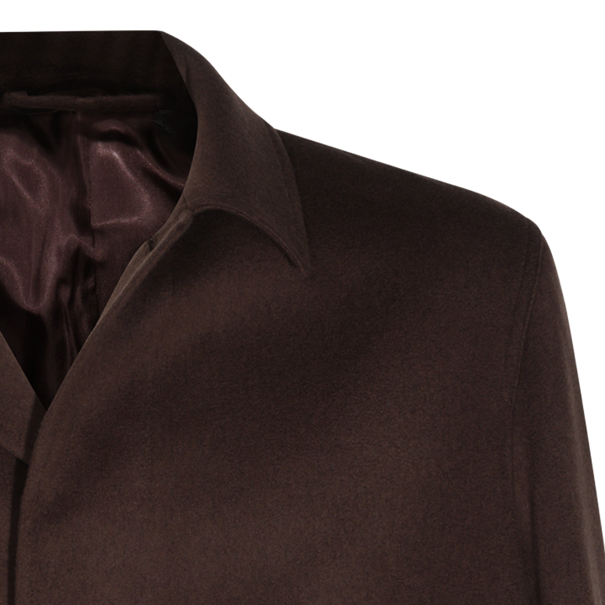 BROWN VIRGIN WOOL AND CASHMERE BLEND LONG COAT