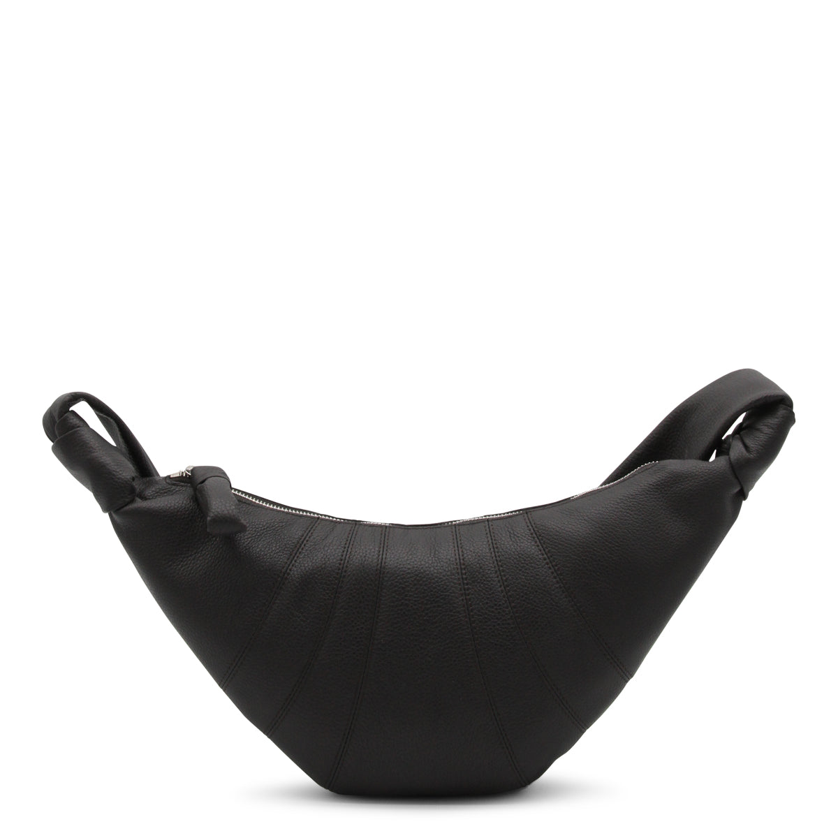 DARK CHOCOLATE LEATHER SMALL CROISSANT SHOULDER BAG