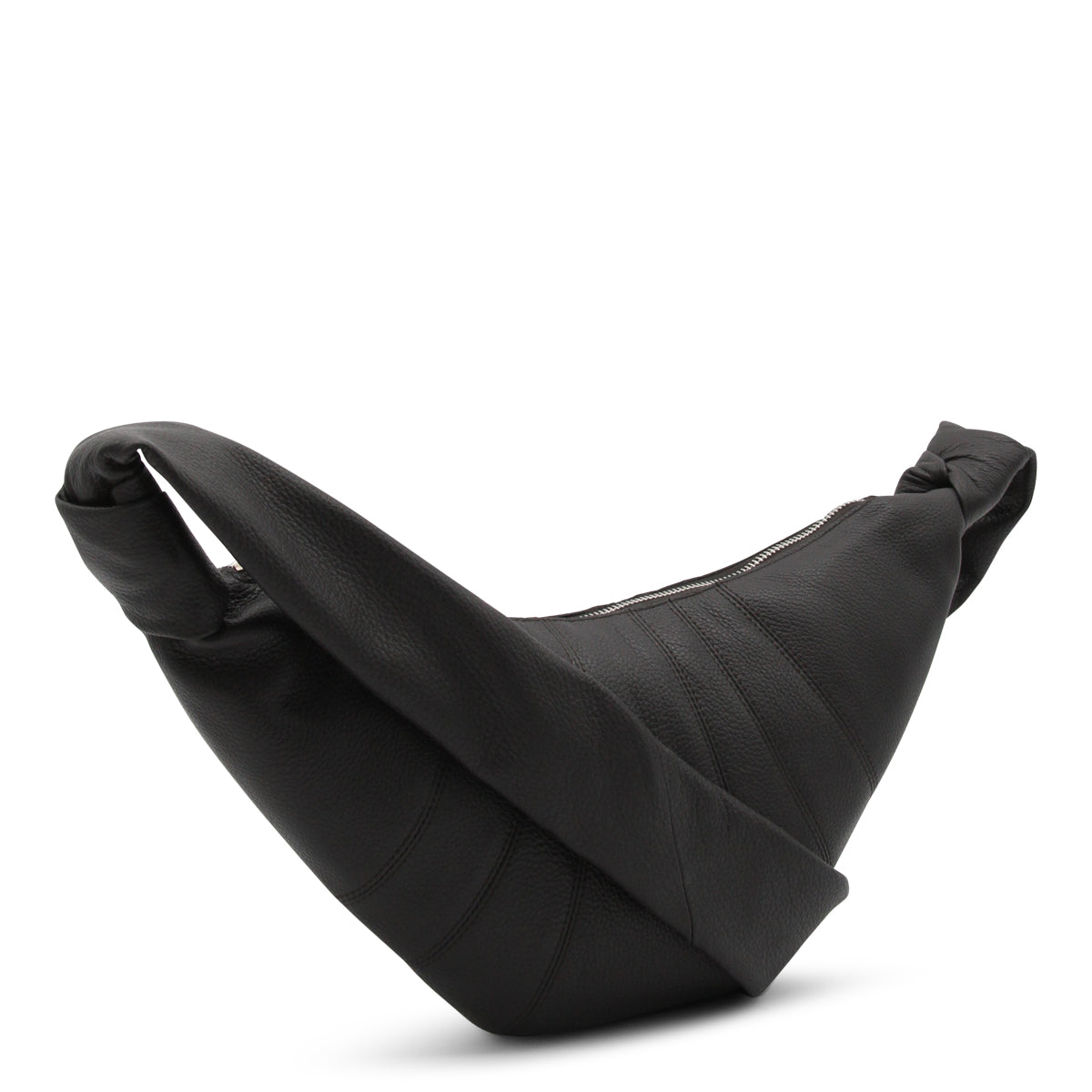 DARK CHOCOLATE LEATHER SMALL CROISSANT SHOULDER BAG