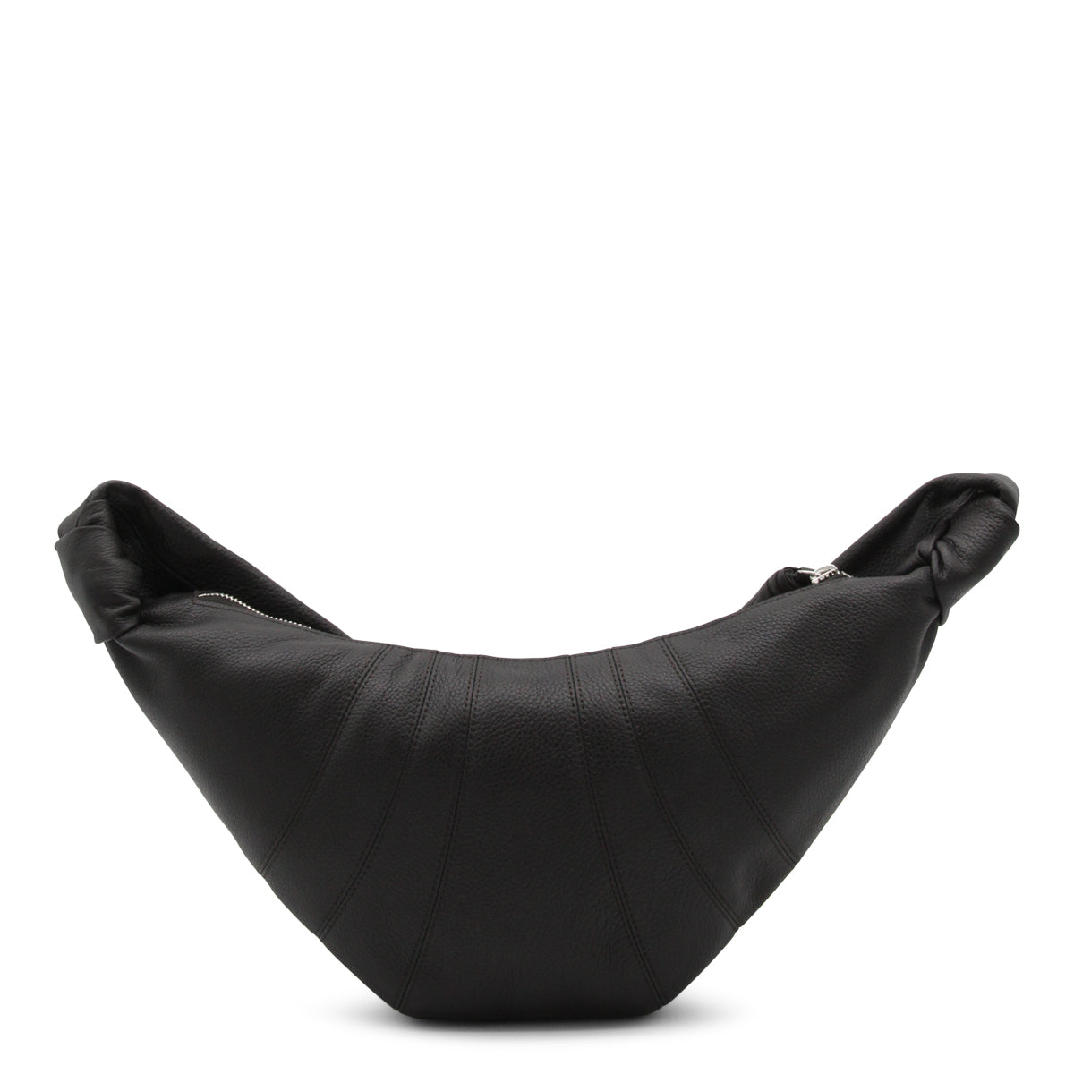 DARK CHOCOLATE LEATHER SMALL CROISSANT SHOULDER BAG