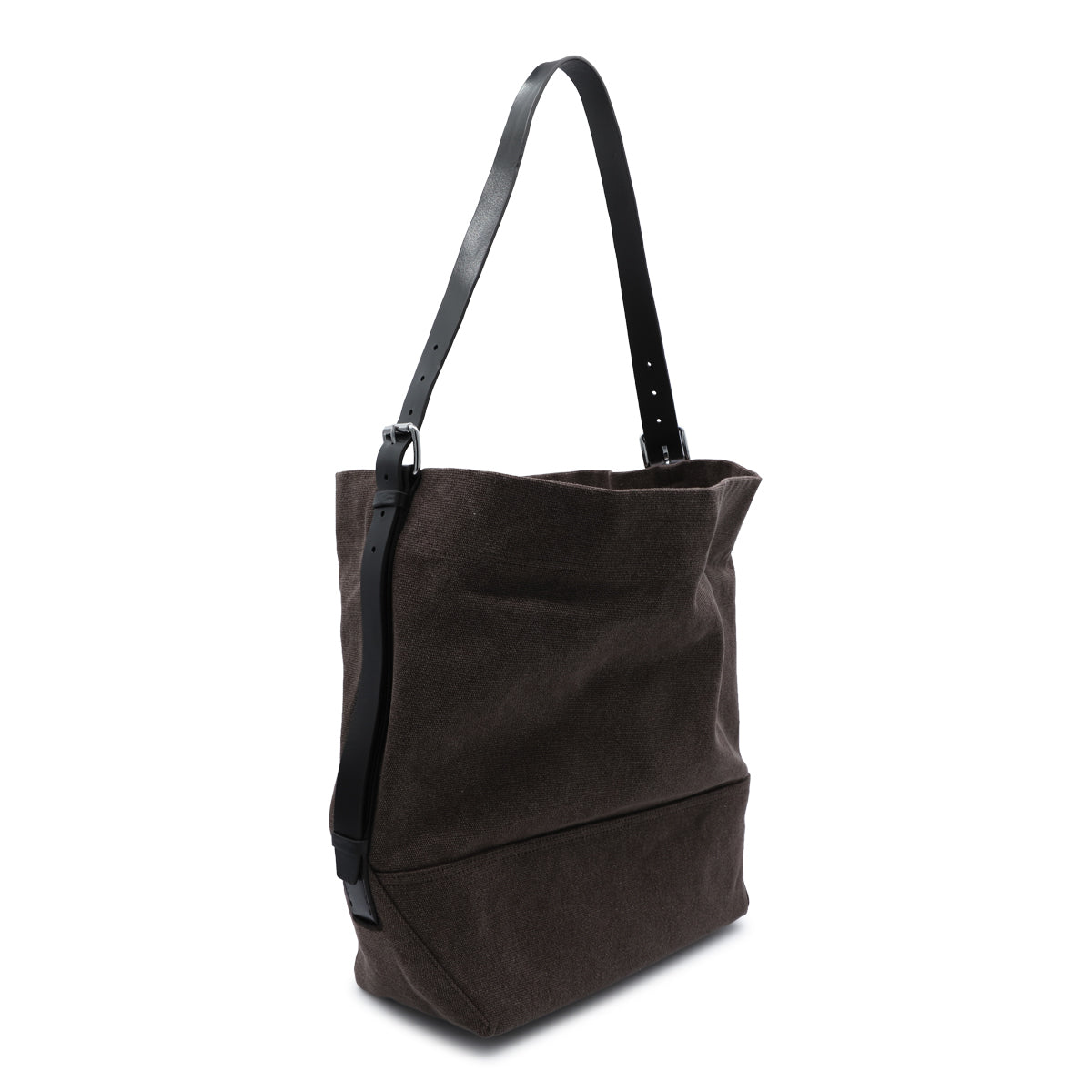 DARK CHOCOLATE COTTON BELTED TOTE