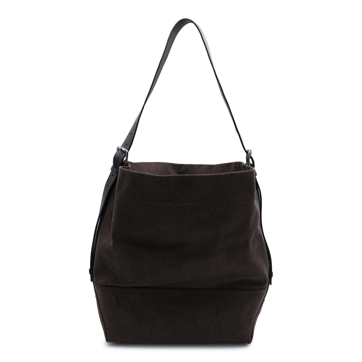 DARK CHOCOLATE COTTON BELTED TOTE