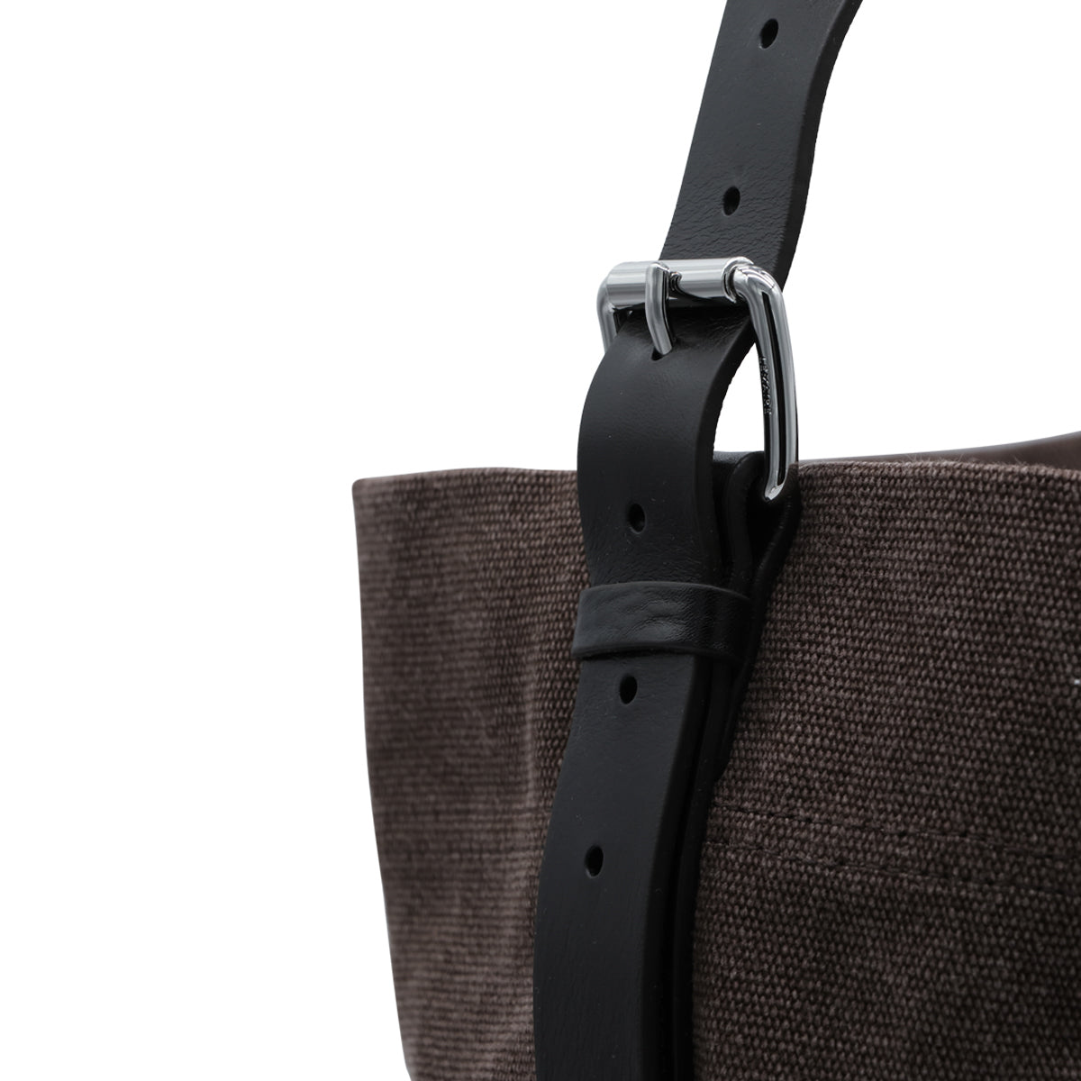 DARK CHOCOLATE COTTON BELTED TOTE