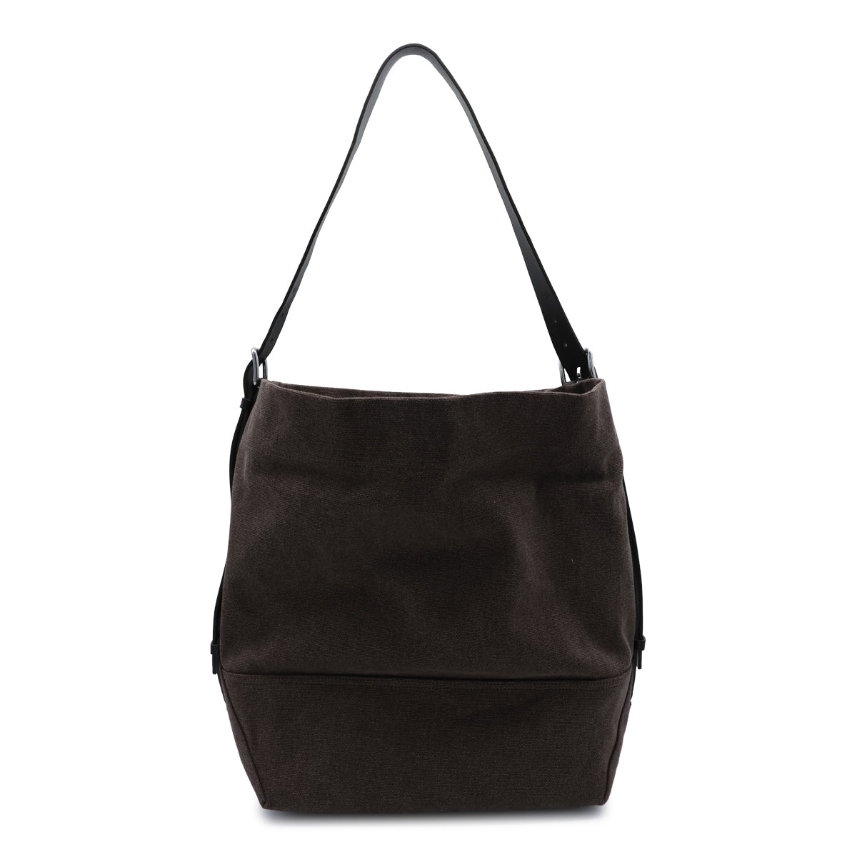 DARK CHOCOLATE COTTON BELTED TOTE