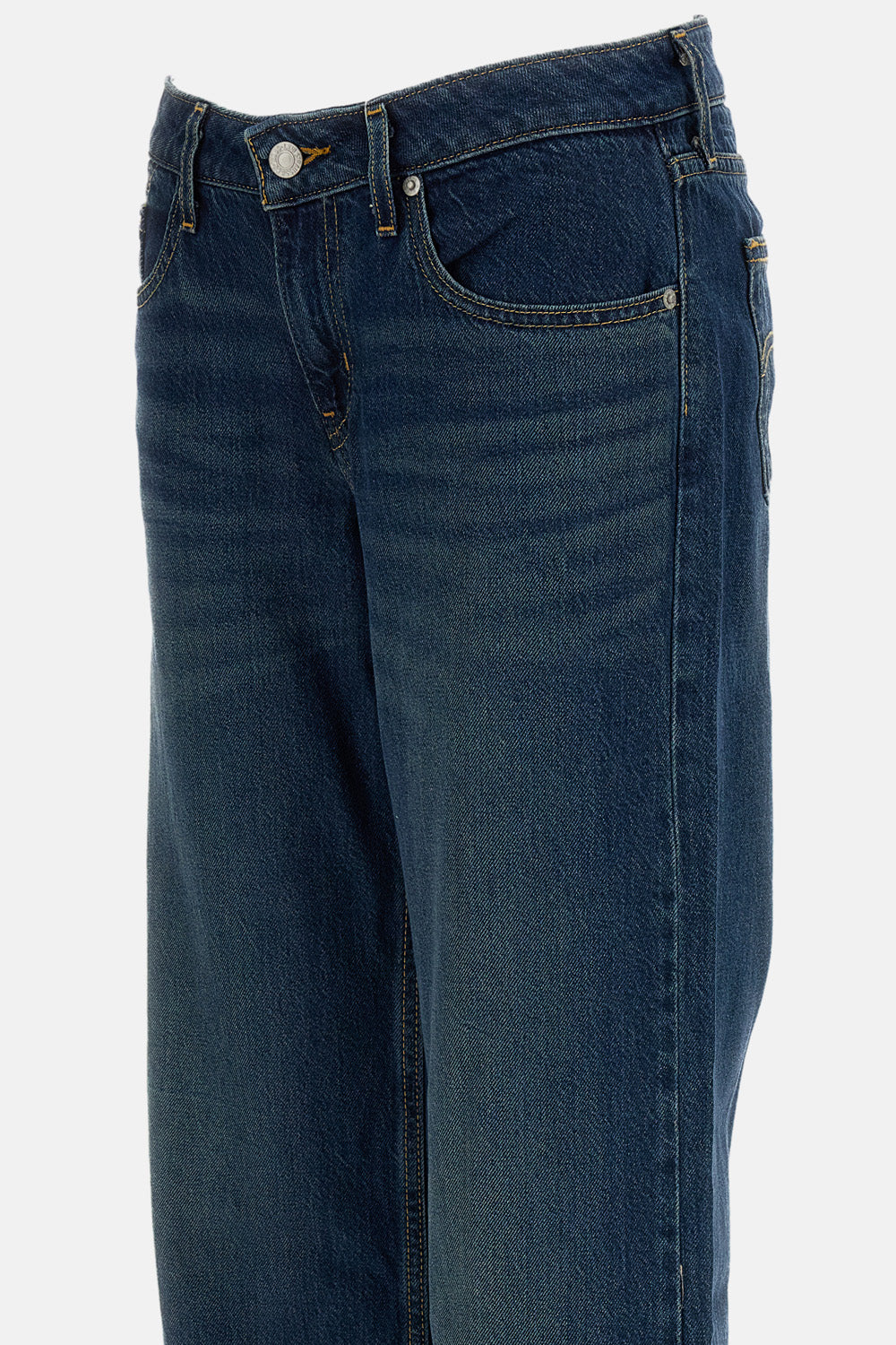 JEANS LOW LOOSE MED INDIGO WORN IN