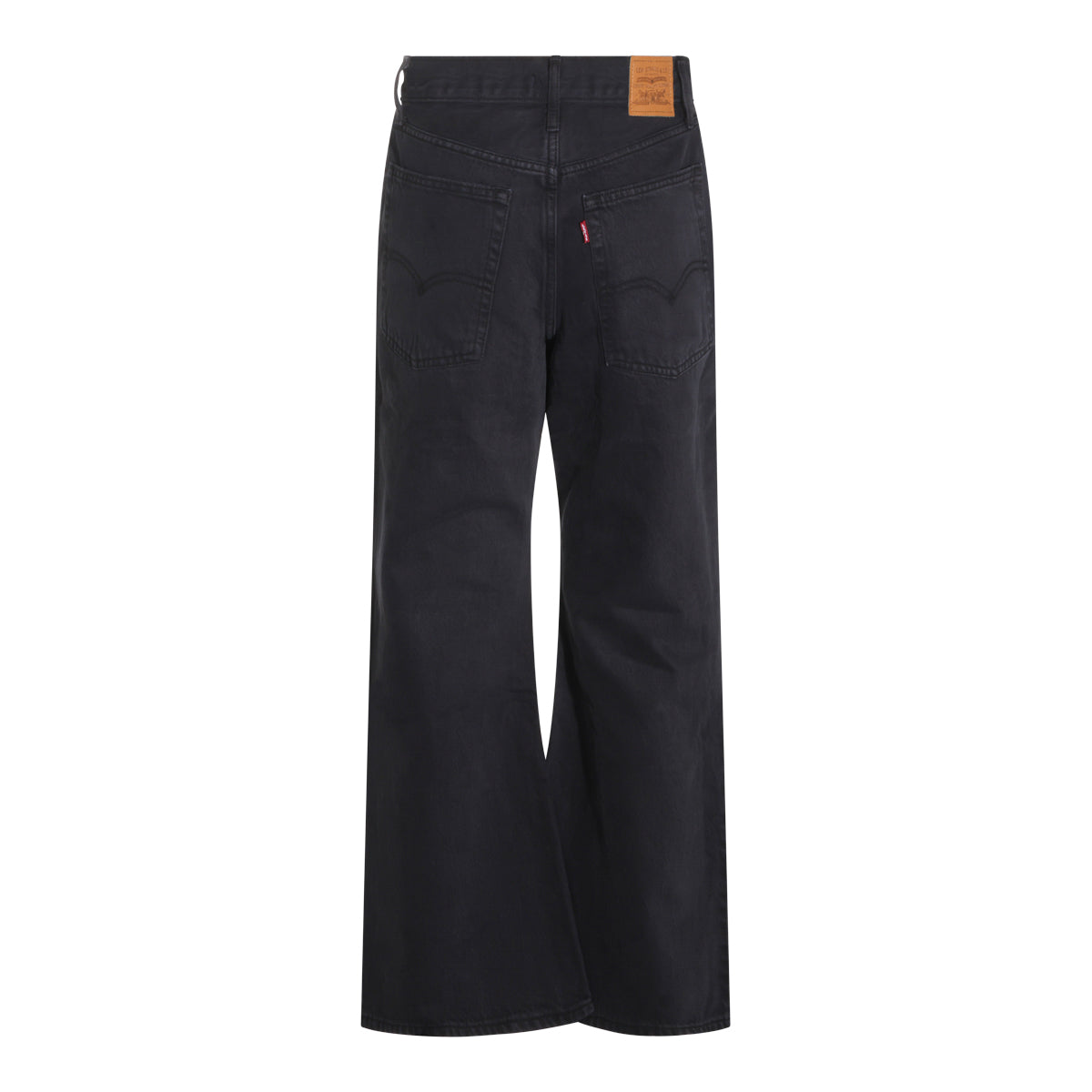CHIPPED BLACK DENIM LOOSE JEANS