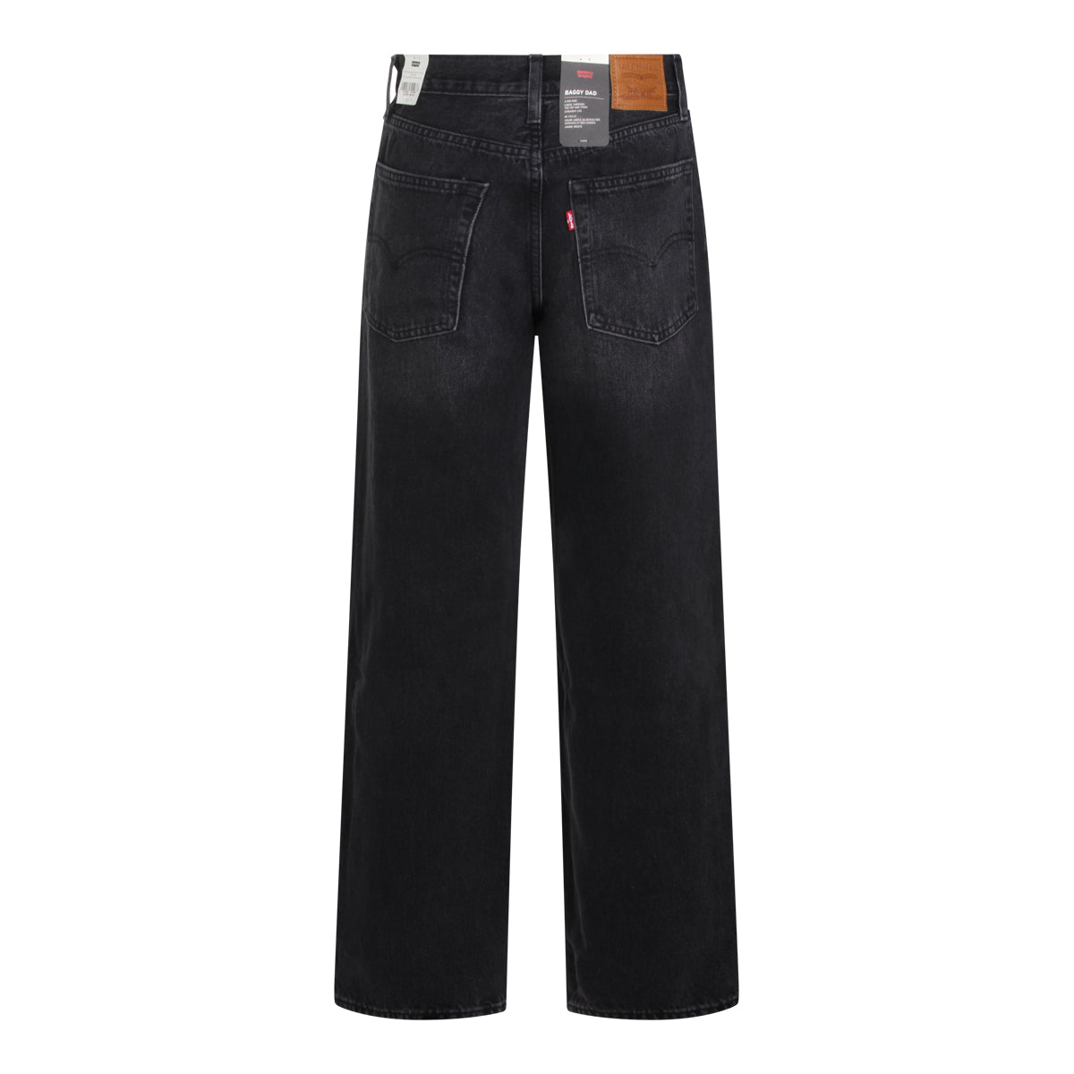 BLACK COTTON BAGGY DAD JEANS