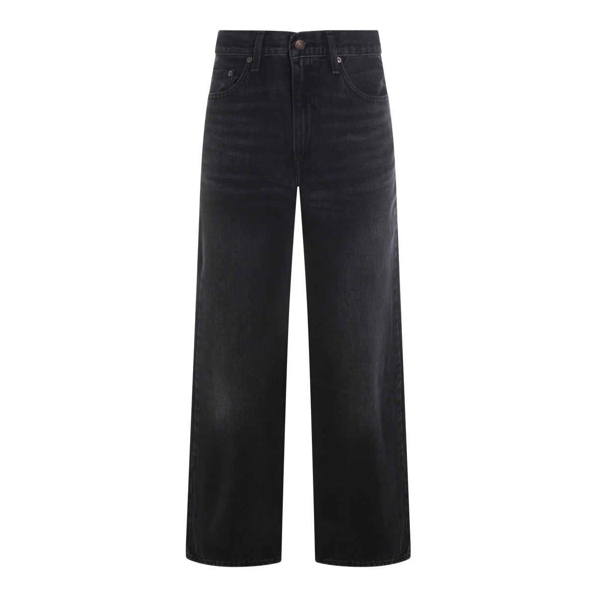 BLACK COTTON BAGGY DAD JEANS