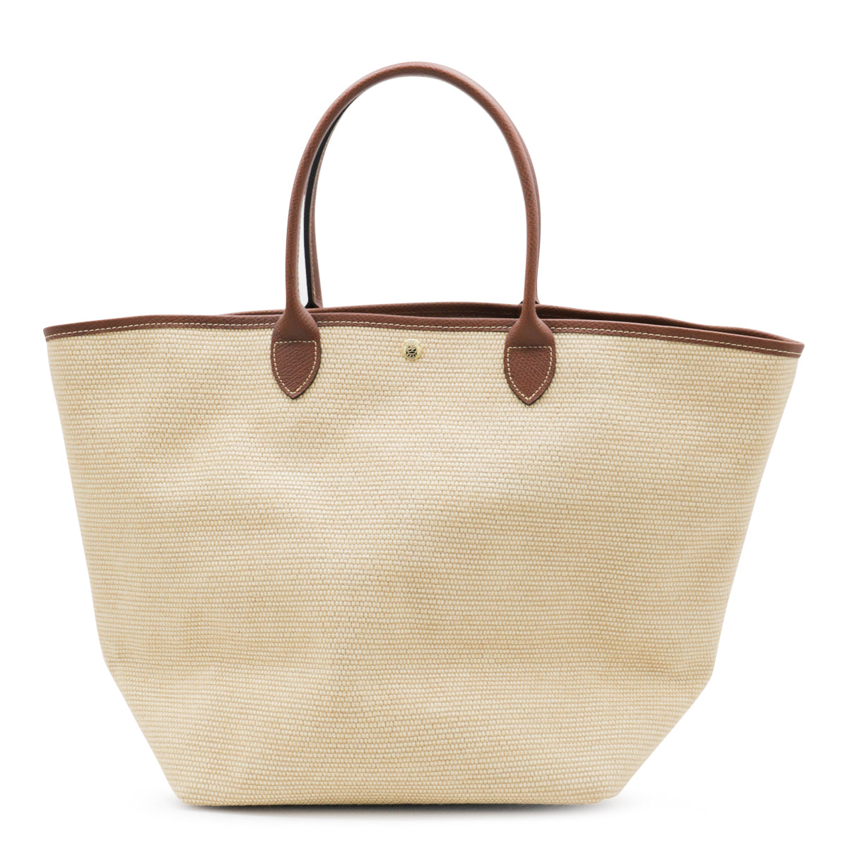 BEIGE AND BROWN PANIER LARGE TOTE