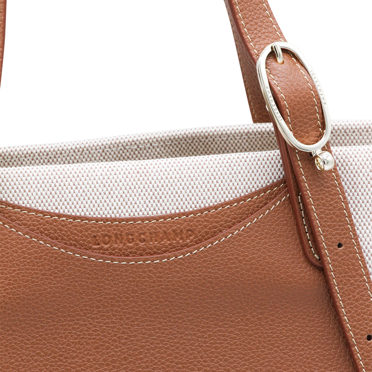 CARAMEL CANVAS AND LEATHER COMPLICE TOTE BAG