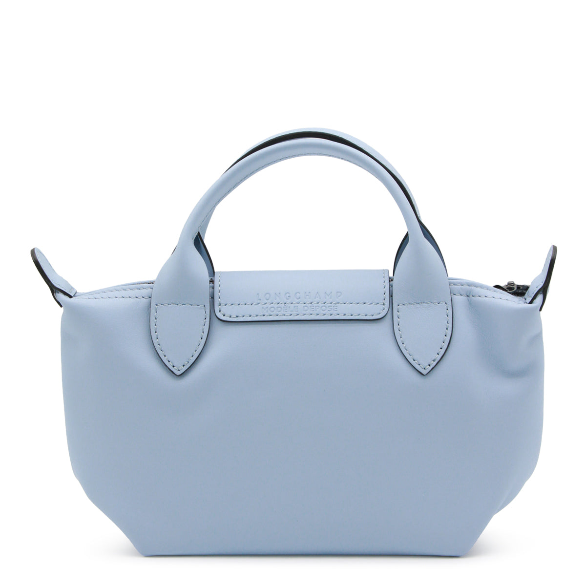 LIGHT BLUE LEATHER LE PLIAGE XS TOTE BAG