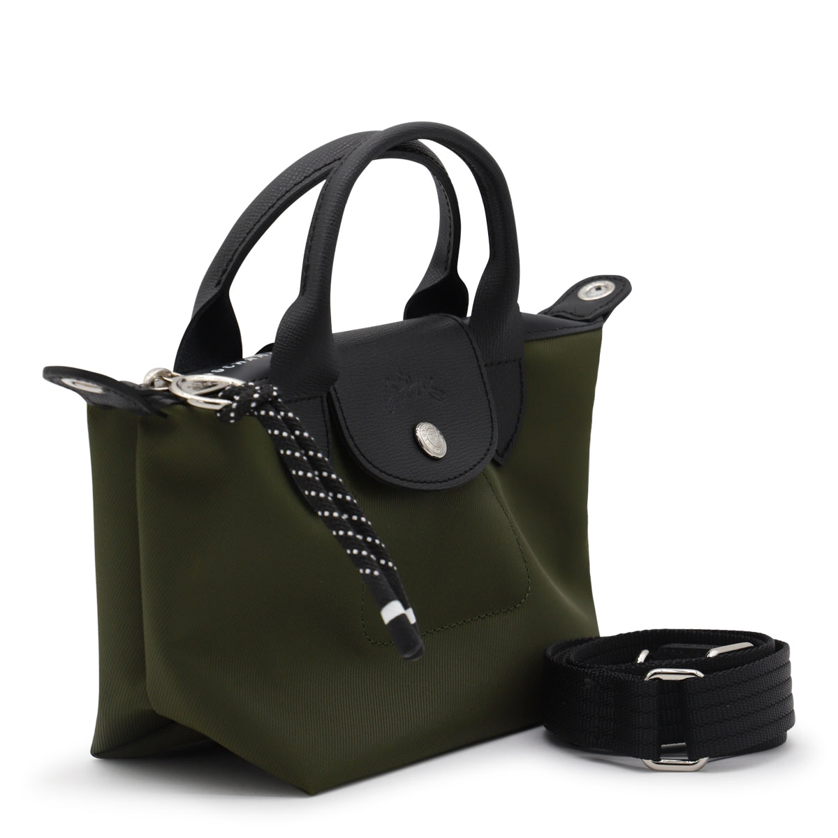 GREEN LEATHER LE PLIAGE XTRA XS TOTE