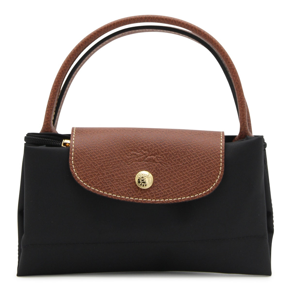 BLACK LEATHER LE PLIAGE ORIGINAL S TOTE