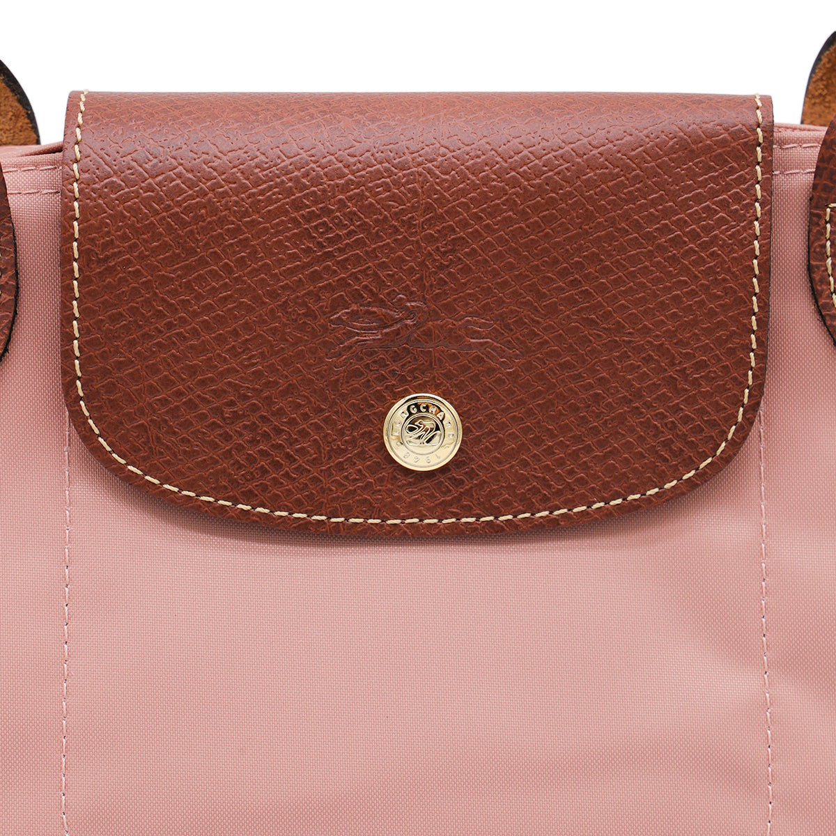 PINK LEATHER LE PLIAGE ORIGINAL M TOTE