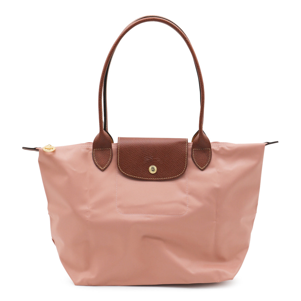 PINK LEATHER LE PLIAGE ORIGINAL M TOTE