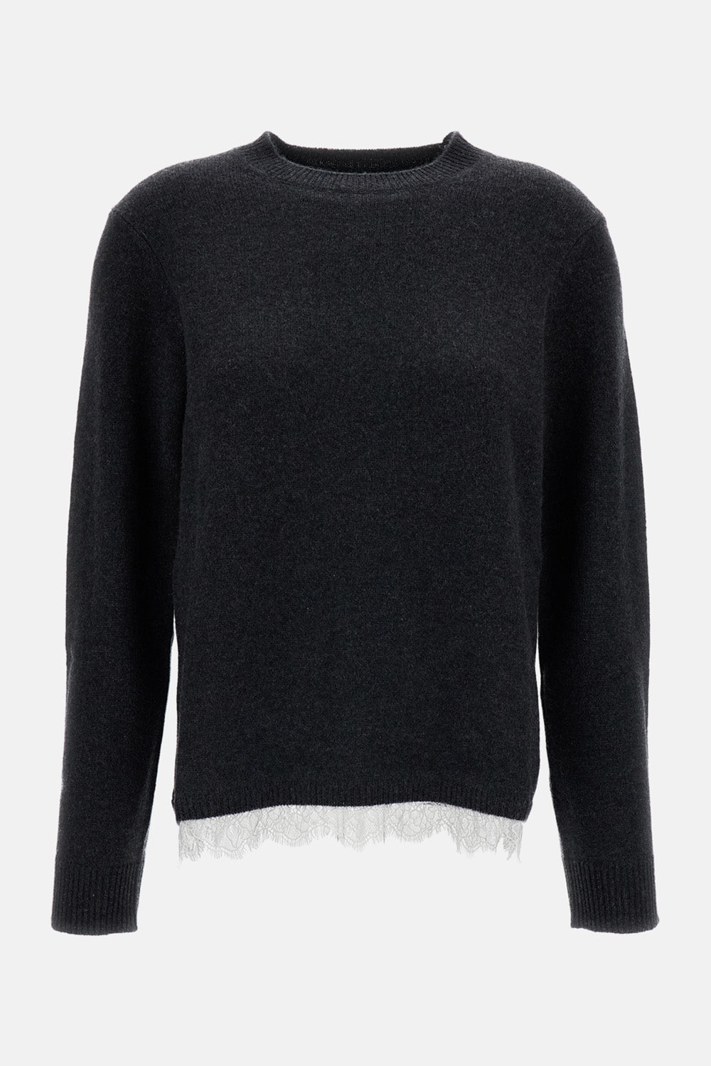 ARVO LACE-TRIM CREWNECK SWEATER
