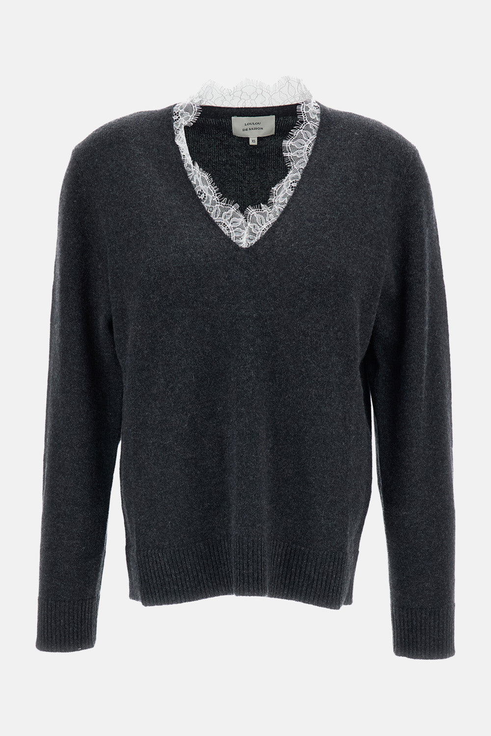 LEYLA LACE-TRIM SWEATER