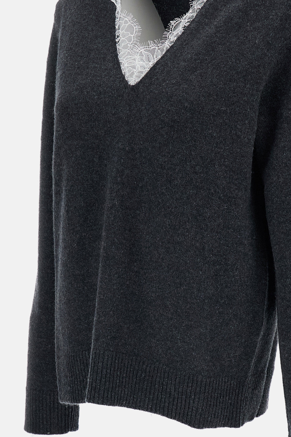 LEYLA LACE-TRIM SWEATER
