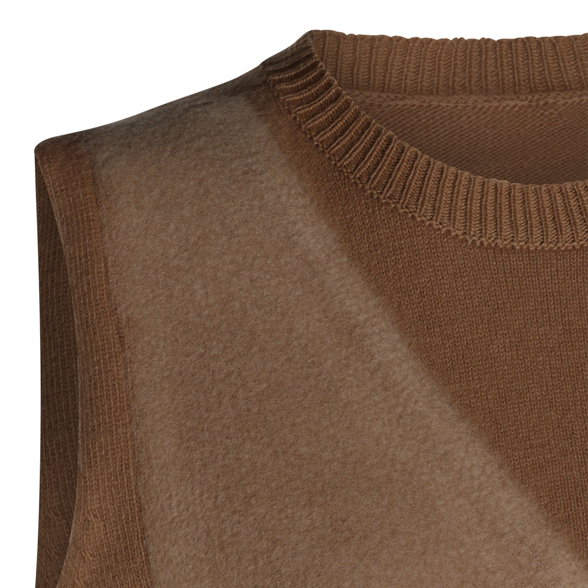 CAMEL VIRGIN WOOL FUSE VEST DOWN JACKET