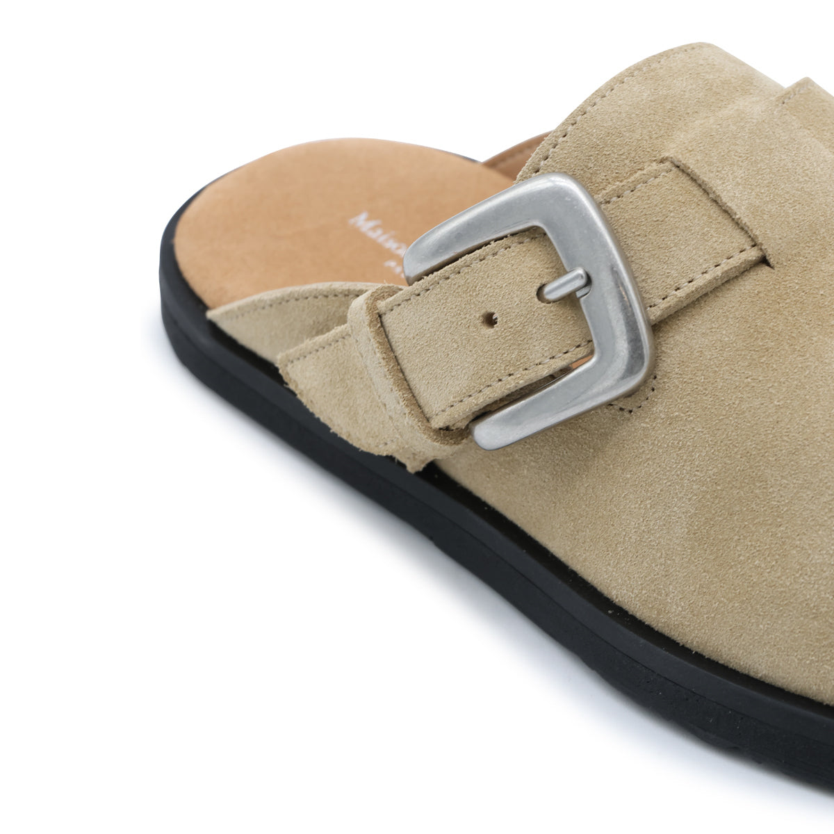 PALE KHAKI SUEDE TABI DAILY MULE FLATS