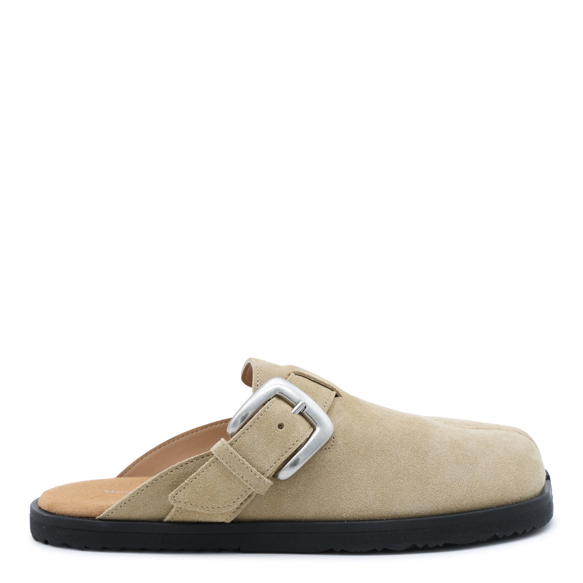 PALE KHAKI SUEDE TABI DAILY MULE FLATS