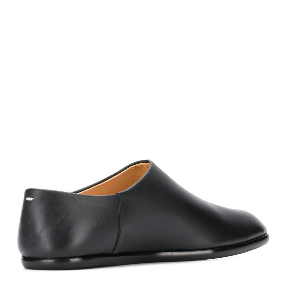 BLACK LEATHER TABI FLATS