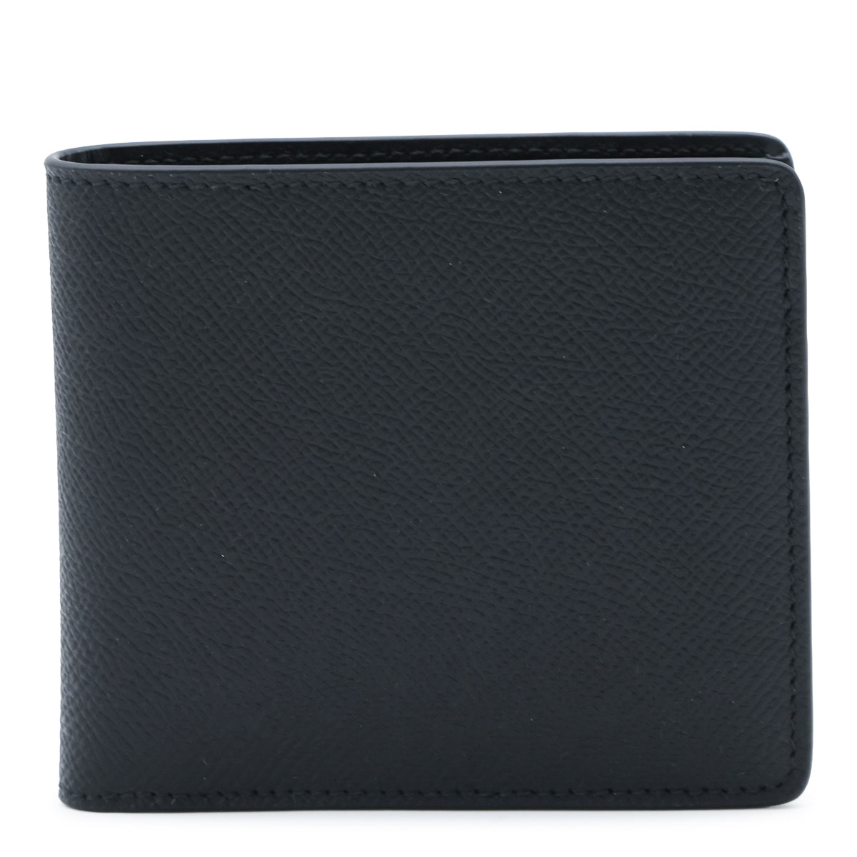 BLACK LEATHER FOUR STITCHES WALLET