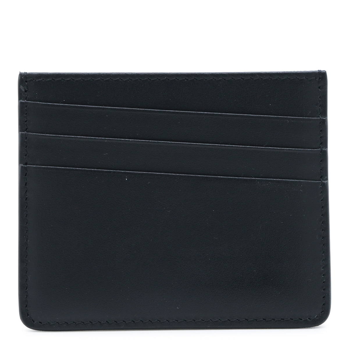BLACK LEATHER FOUR STITCHES CARD HOLDER