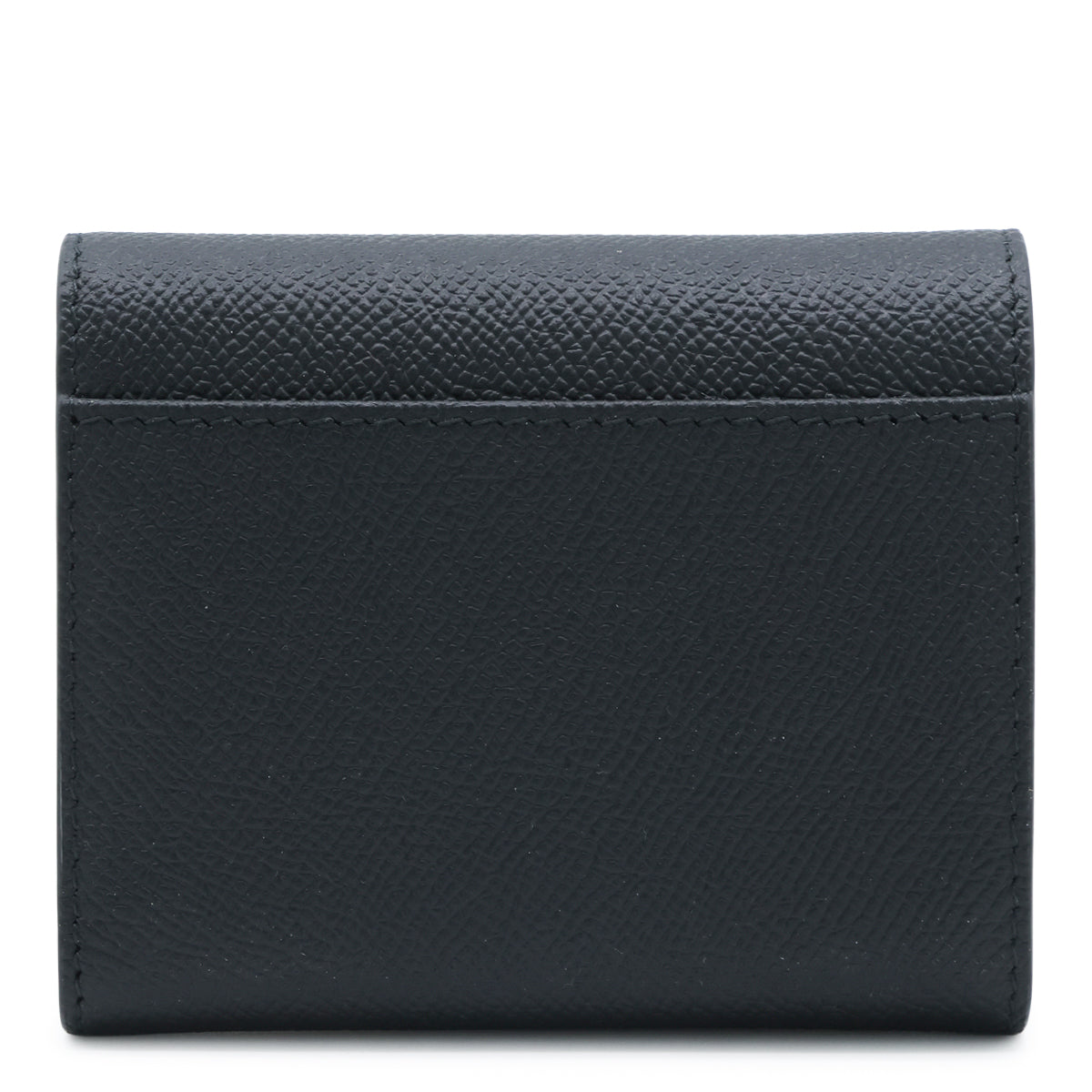 BLACK LEATHER FOUR STITCHES WALLET