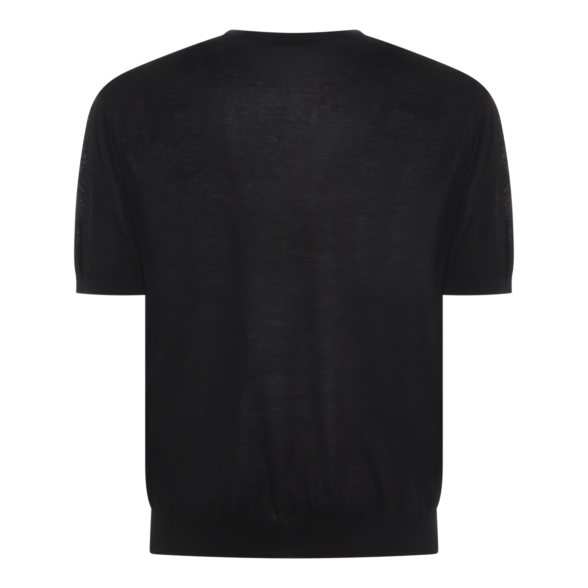 BLACK CASHMERE AND SILK BLEND T-SHIRT