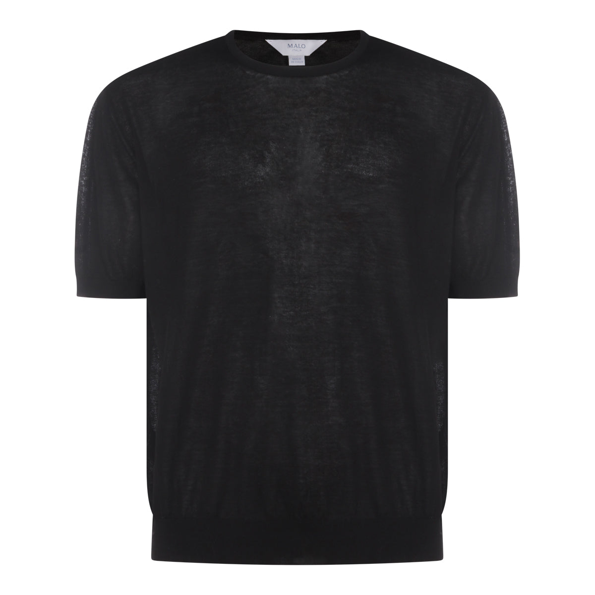 BLACK CASHMERE AND SILK BLEND T-SHIRT