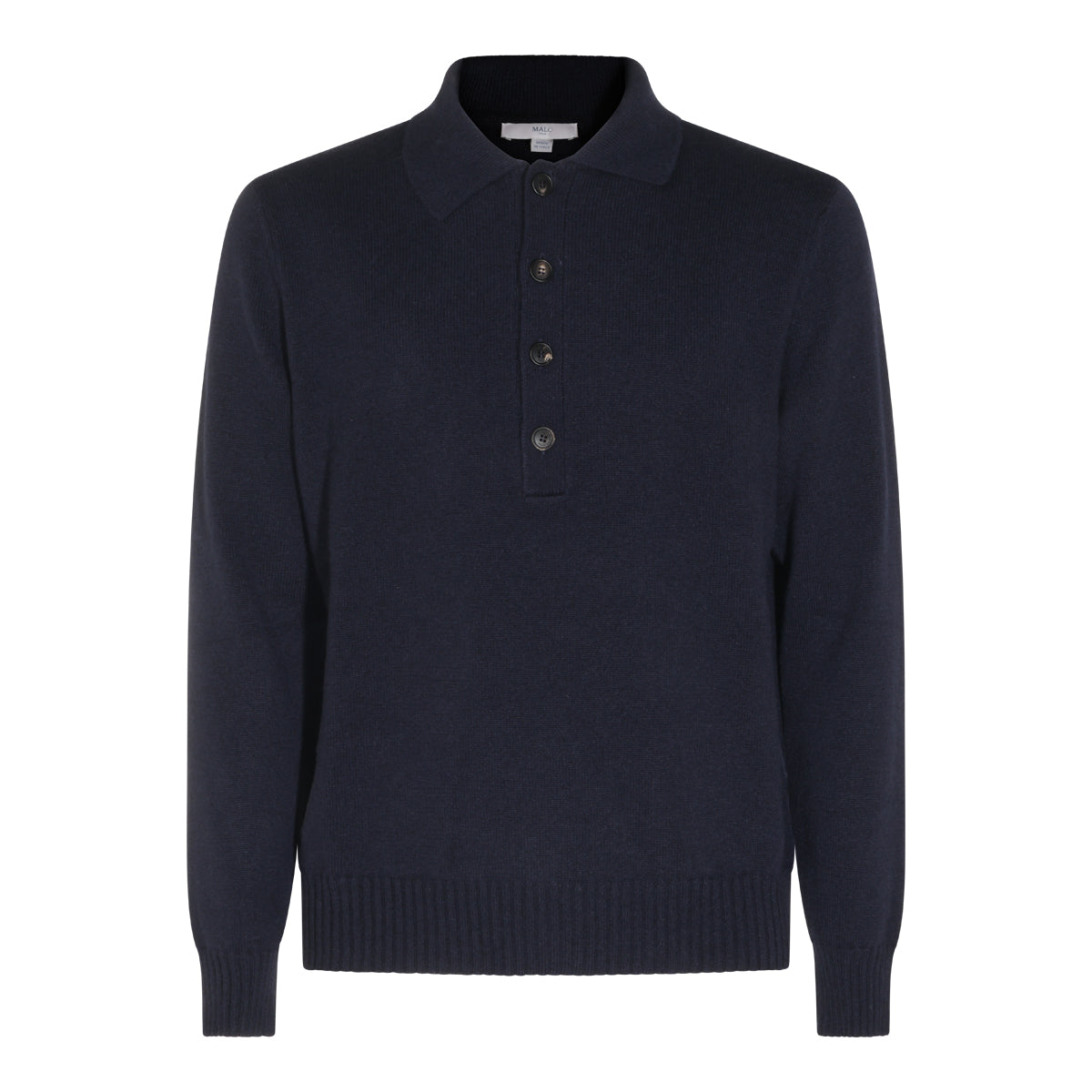 DARK BLUE CASHMERE POLO SHIRT